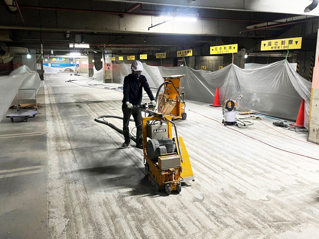 切削工法の施工風景